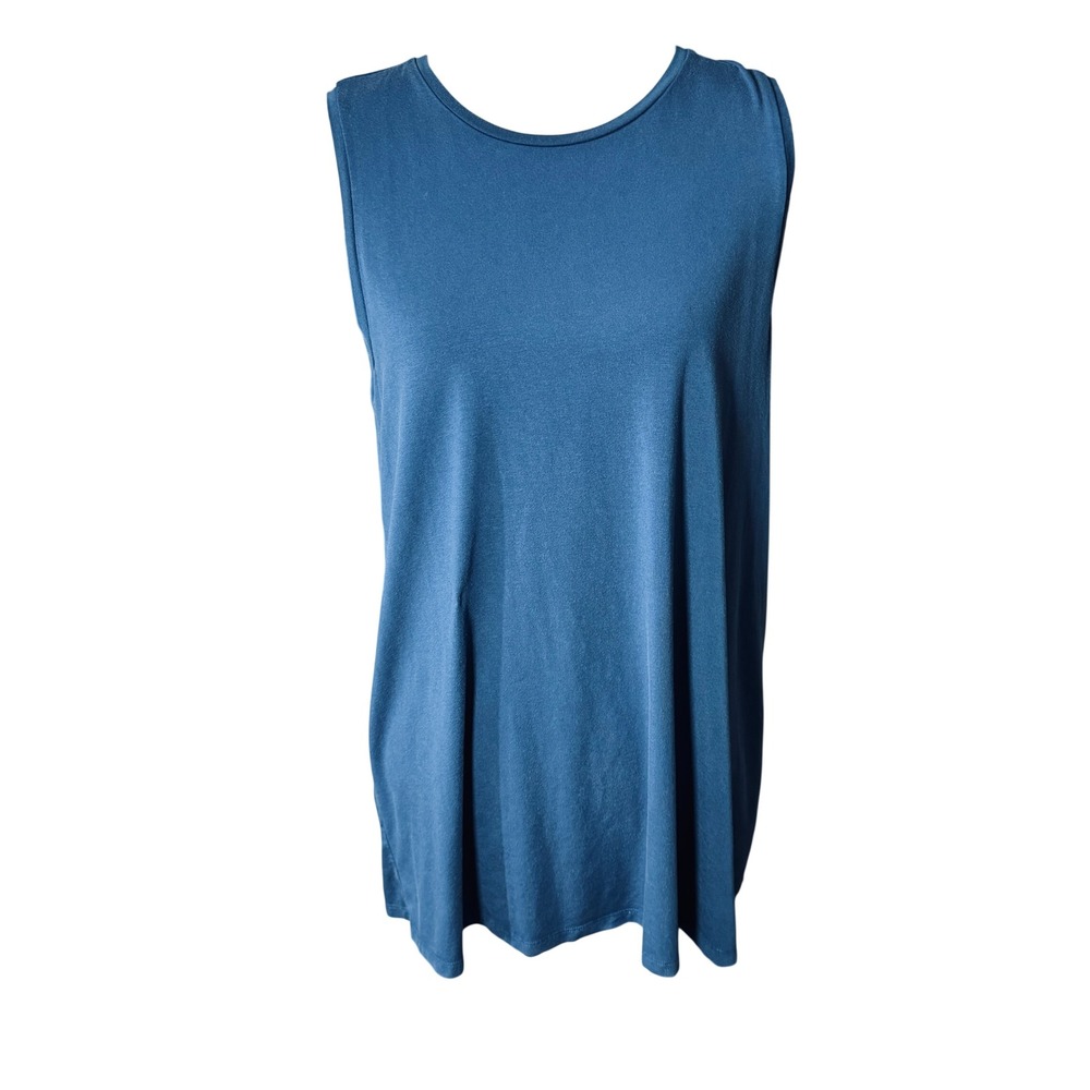 Eileen Fisher Women's Blue Tencel Lyocell Sleeveless Tank Top Size Medium EUC